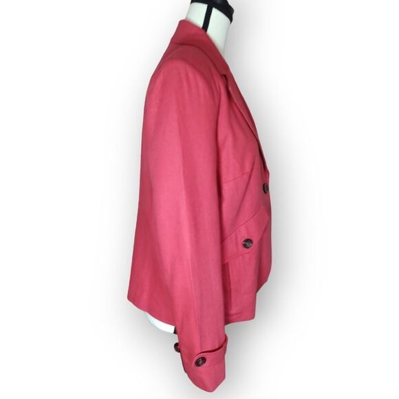 Vintage Tradition Linen Blend Raspberry Pink Blazer US 12P - Picture 6 of 11